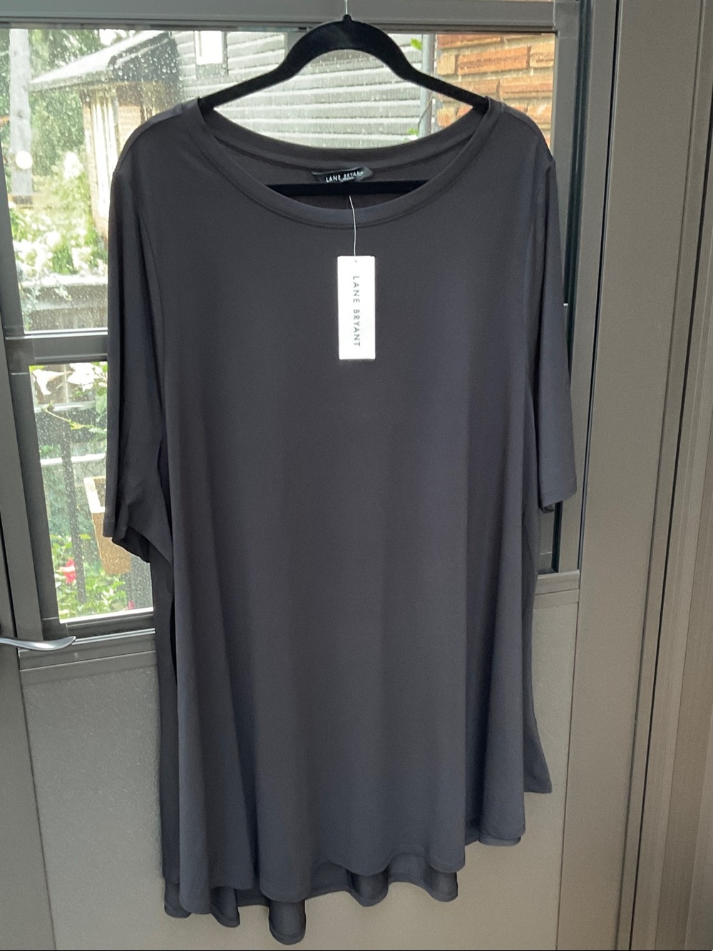 Lane Bryant Charcoal Black Short-Sleeve Swing Tunic NWT